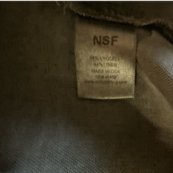 NSF Charcoal Gray Denim Belted Raw Hem Collared Shirt Dress – Size Medium - Picture 11 of 11